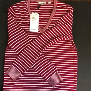 Lacoste comfy striped sweater NWT